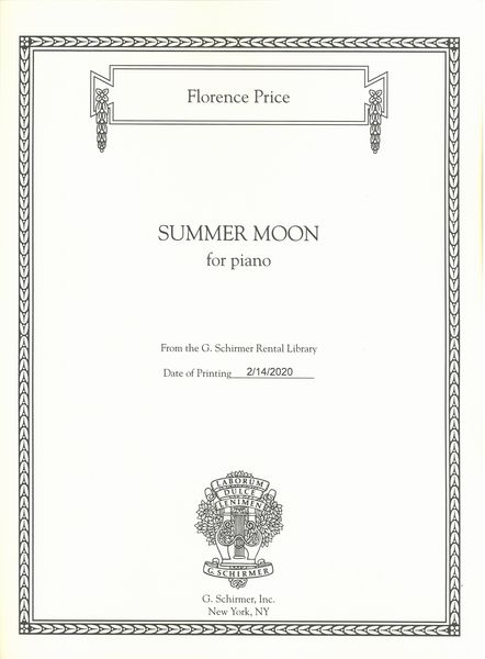 Summer Moon : For Piano (1938) / edited by John Michael Cooper.