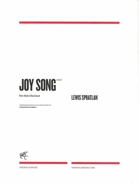 Joy Song : For Solo Clarinet (2013).