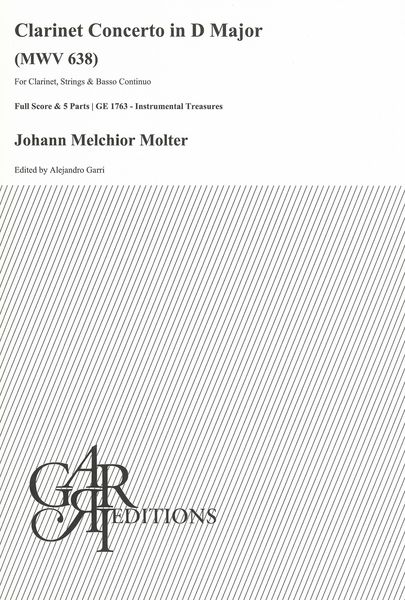 Clarinet Concerto In D Major, MWV 638 : For Clarinet, Strings and Basso Continuo.