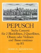 Six Concertos, Op. 8/1 : For 2 Recorders, 2 Flutes, Oboes Or Violins & B.C.
