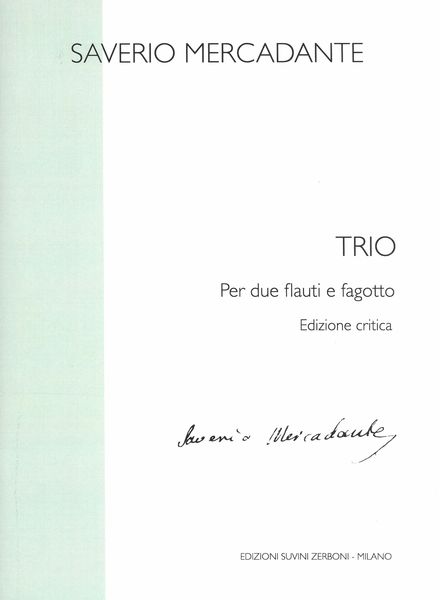 Trio : Per Due Flauti E Fagotto.
