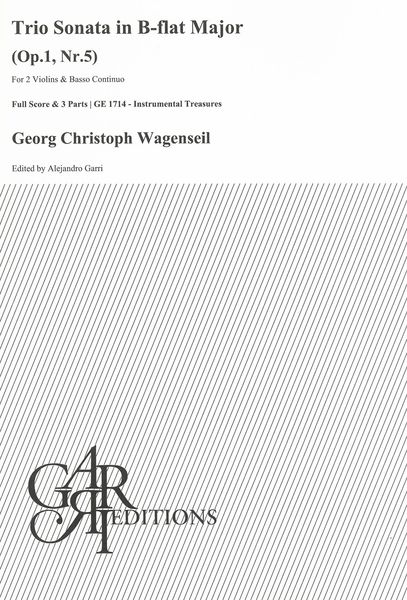 Trio Sonata In B Flat Major, Op. 1 Nr. 5 : For 2 Violins and Basso Continuo / Ed. Alejandro Garri.
