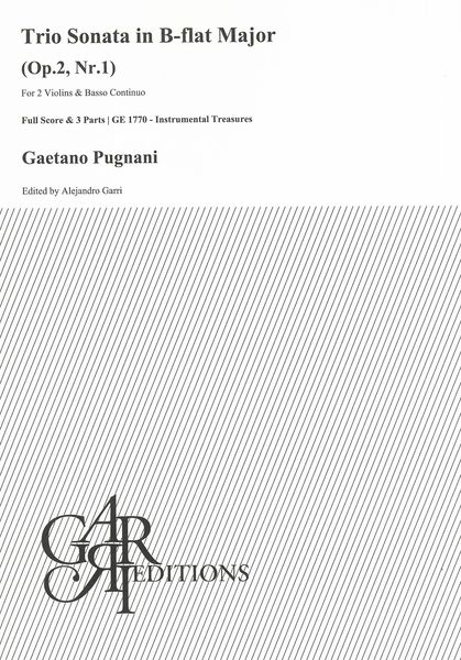 Trio Sonata In B Flat Major, Op. 2 Nr. 1 : For 2 Violins and Basso Continuo / Ed. Alejandro Garri.