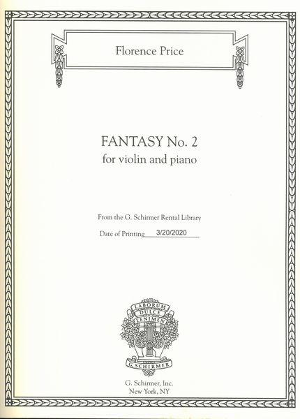 Fantasy No. 2 : For Violin and Piano (1940) / edited by John Michael Cooper.