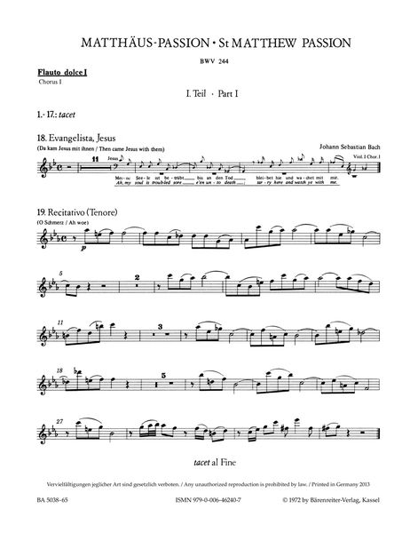 St. Matthew Passion BWV 244.