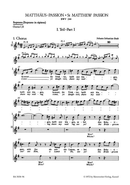 St. Matthew Passion BWV 244.