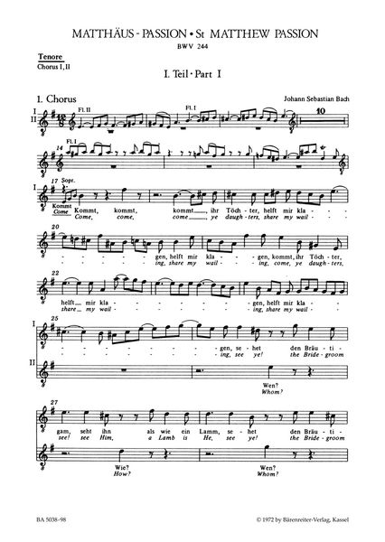 St. Matthew Passion BWV 244.