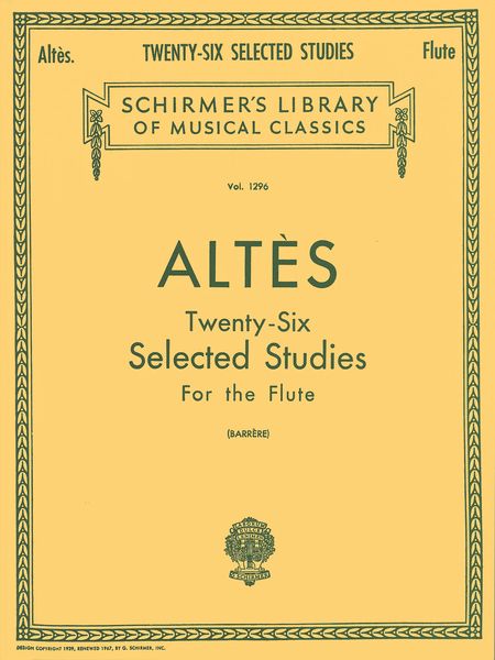 Twenty Six Selected Studies For The Flute.