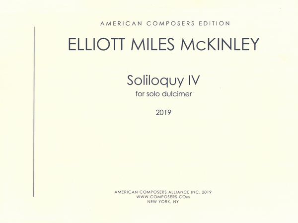 Soliloquy IV : For Solo Dulcimer (2019).