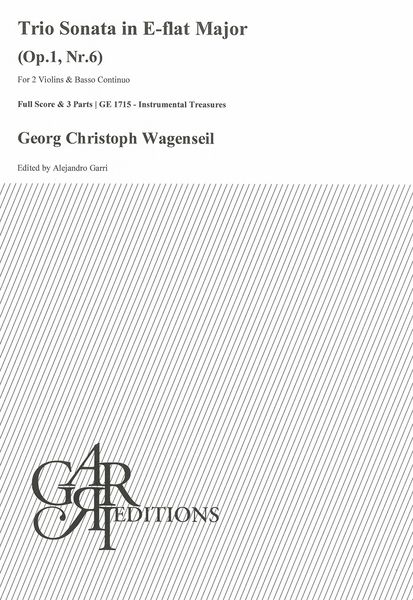 Trio Sonata In E Flat Major, Op. 1 Nr. 6 : For 2 Violins and Basso Continuo / Ed. Alejandro Garri.