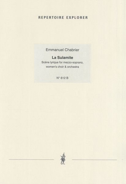 Sulamite : Scene Lyrique For Mezzo-Soprano, Women's Chorus and Orchestra.
