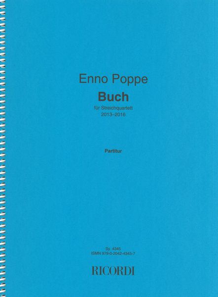 Buch : Für Streichquartett (2013-2016).