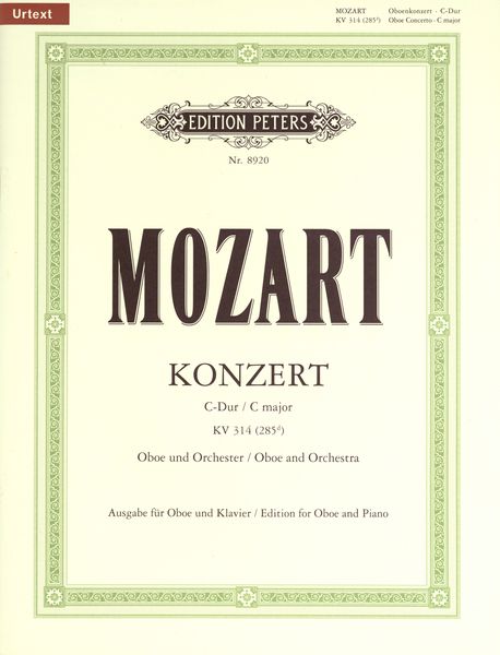 Concerto In C Major, K. 314 (285d) : Piano reduction by Andreas Schenck.