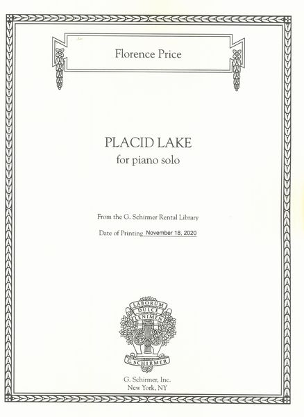 Placid Lake : For Piano Solo / edited by John Michael Cooper.