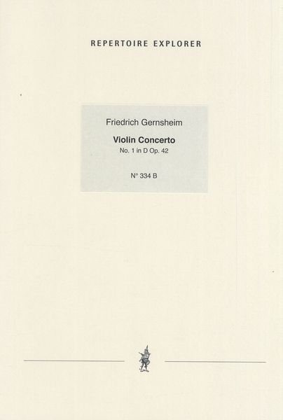 Violin Concerto No. 1 In D, Op. 42 : reduction For Violin and Piano.