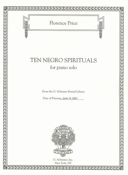 Ten Negro Spirituals : For Piano Solo / edited by John Michael Cooper.