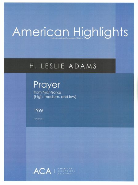 Prayer, From Nightsongs : For Voice and Piano (High, Medium and Low).