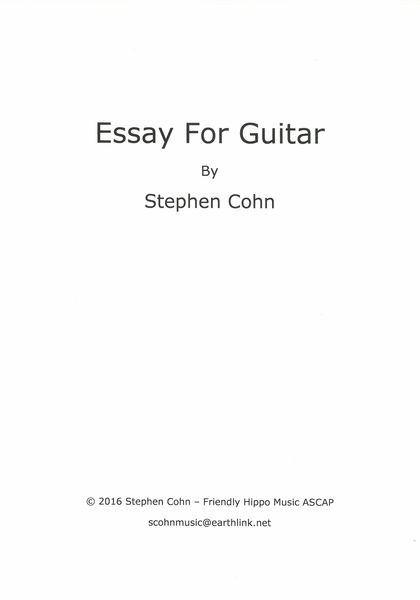 Essay : For Guitar.