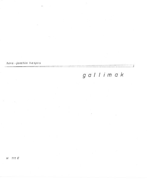 Gallimak : Für Sopran und Oboe (Auch Sopraninosaxophon), Bzw. Alt und Englischhorn.