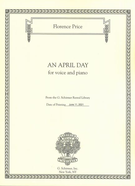 April Day : For Voice and Piano.