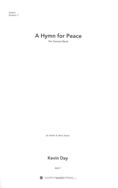 Hymn For Peace : For Concert Band.