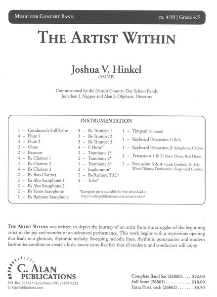 Artist Within : For Concert Band.