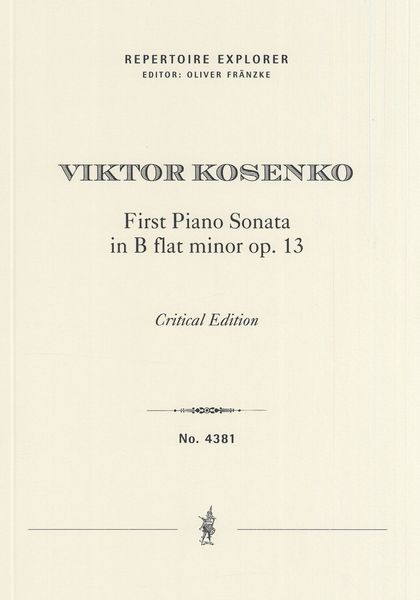 First Piano Sonata In B Flat Minor, Op. 13 / edited by Oliver Fraenzke.