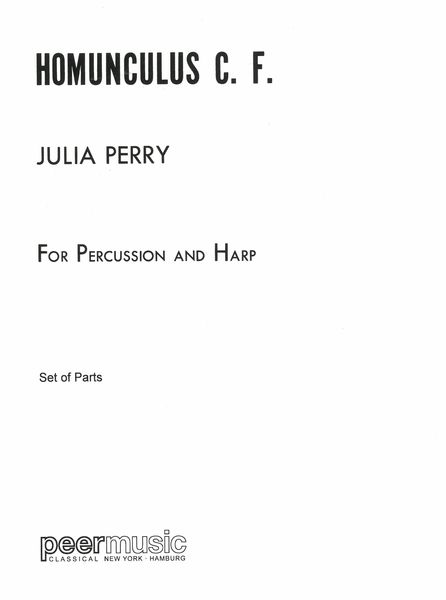 Homunculus C.F. : For Percussion and Harp.