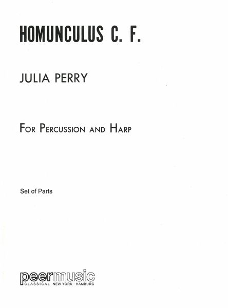 Homunculus C.F. : For Harp, Celeste/Piano, and 8 Percussionists.