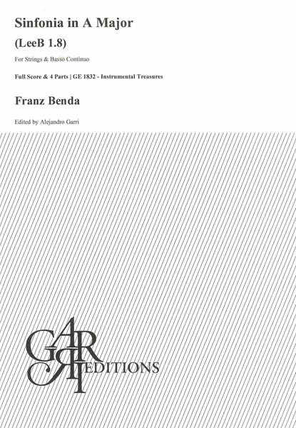 Sinfonia In A Major, LeeB 1.8 : For Strings and Basso Continuo / Ed. Alejandro Garri.