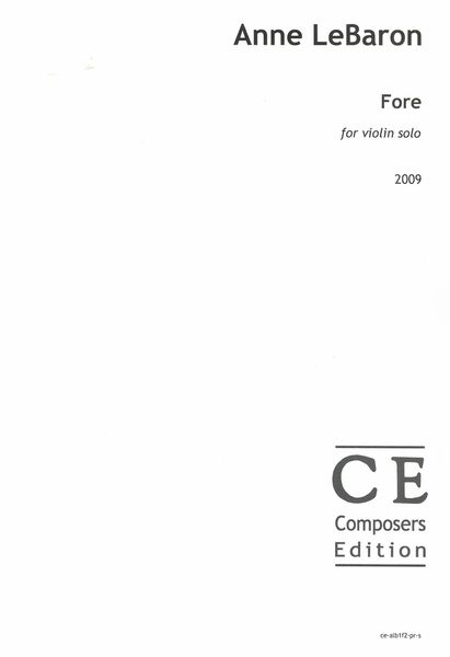 Fore : For Violin Solo (2009).