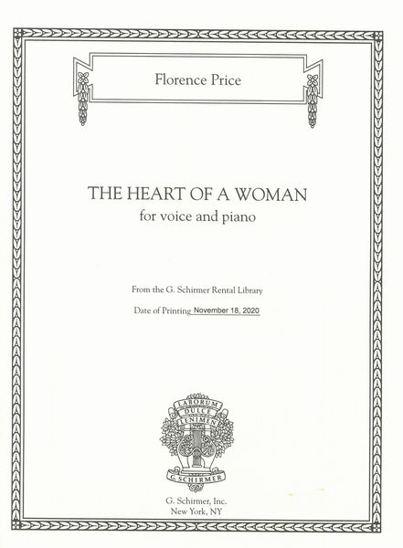 Heart of A Woman : For Voice and Piano / edited by John Michael Cooper.