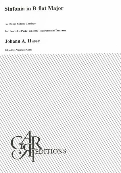 Sinfonia In B-Flat Major : For Strings and Basso Continuo / edited by Alejandro Garri.