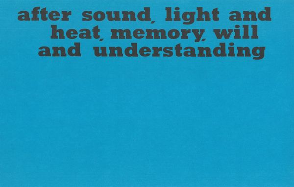 After Sound, Light and Heart, Memory, Will and Understanding : For Chorus of Women's Voices.