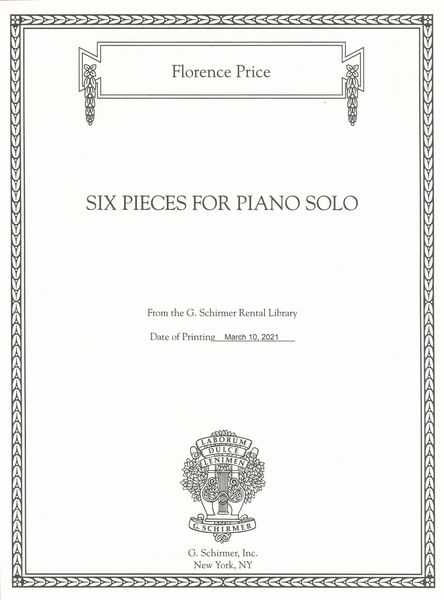 Six Pieces For Piano Solo (1947) / edited by John Michael Cooper.