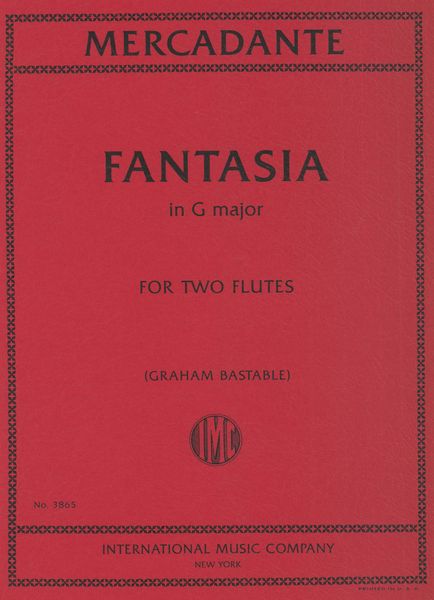 Fantasia In G Major : For Two Flutes / edited by Graham Bastable.