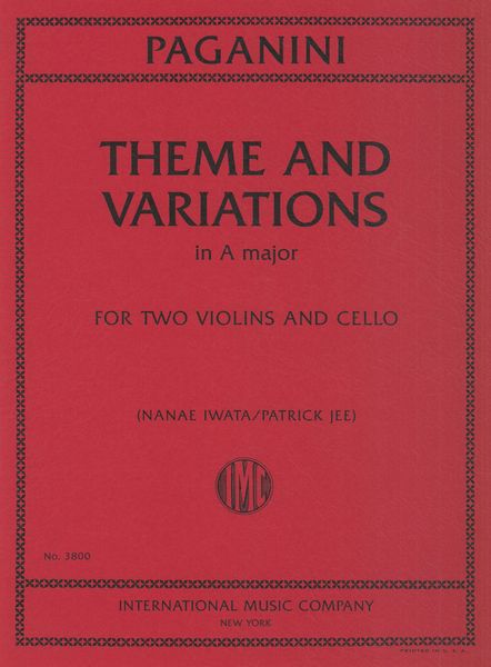 Theme and Variations In A Major : For Two Violins and Cello / edited by Nanae Iwata and Patrick Jee.