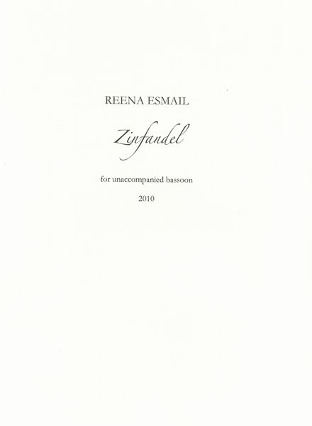 Zinfandel : For Unaccompanied Bassoon (2010).