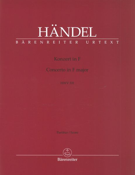 Konzert F-Dur, HWV 331 / edited by Terence Best.
