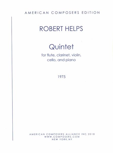 Quintet : For Flute, Clarinet, Violin, Cello and Piano (1975).
