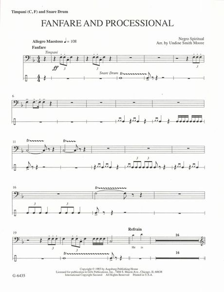 Fanfare and Processional : Instrument Edition.