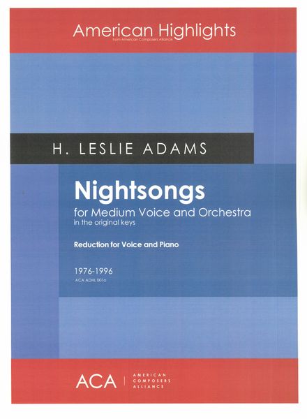 Nightsongs : For Medium Voice and Piano (1976-1996).