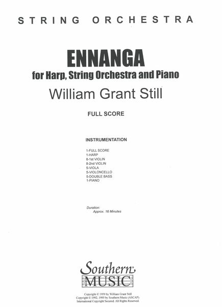 Ennanga : For Harp, String Orchestra and Piano (1956).
