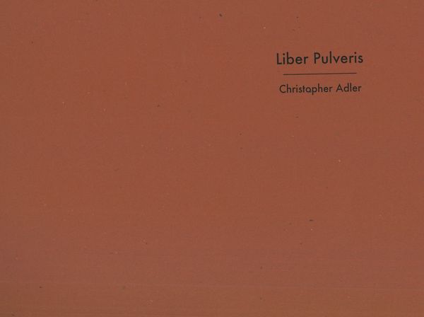 Liber Pulveris : For Acoustic Guitar Solo.