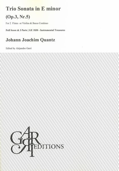 Trio Sonata In E Minor, Op. 3, Nr. 5 : For 2 Flutes Or Violins and Basso Continuo.