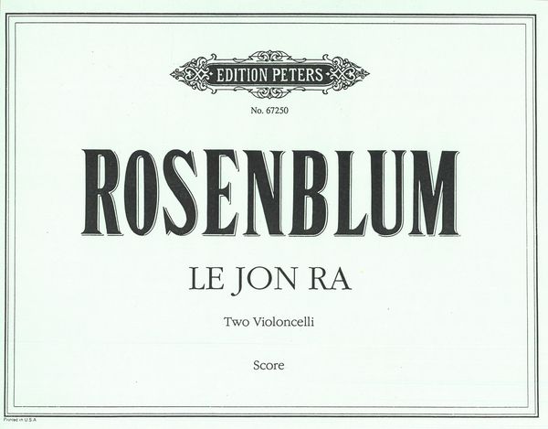 Le Jon Ra : For Two Violoncelli (1981).