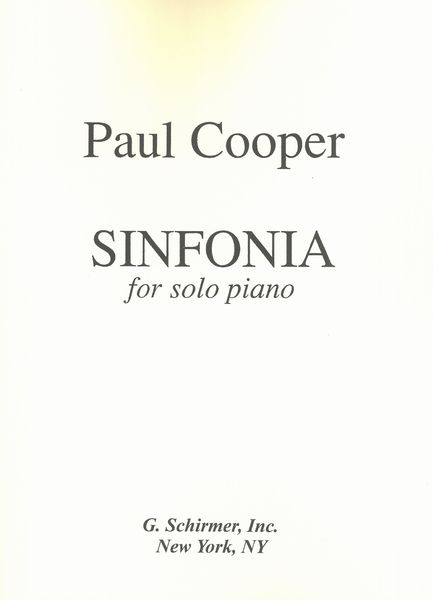 Sinfonia : For Solo Piano (1989).