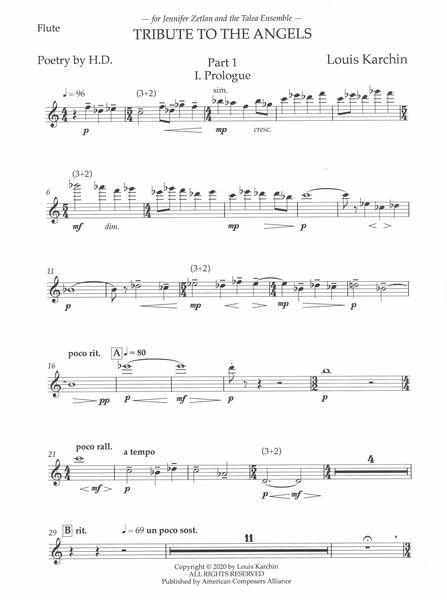 Tribute To The Angels : For Soprano and Chamber Ensemble (2020).