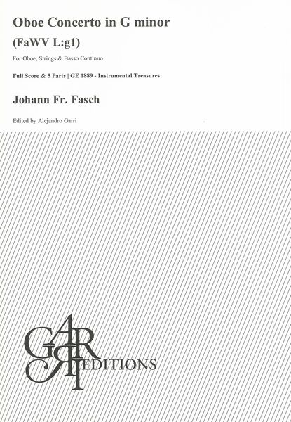 Oboe Concerto In G Minor, FaWV L:G1 : For Oboe, Strings and Basso Continuo.