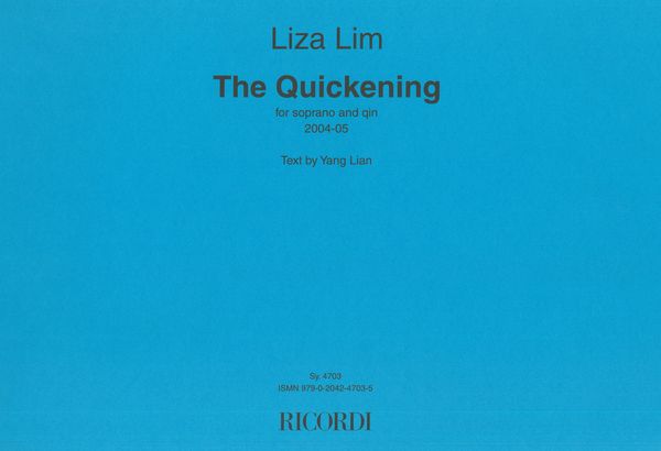 Quickening : For Soprano and Qin (2004-2005).